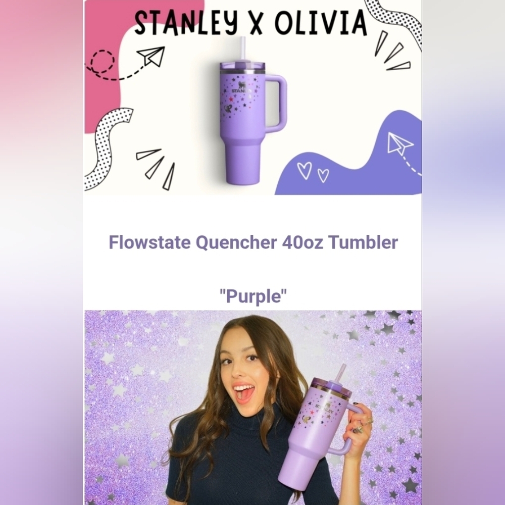 Stanley x Olivia Rodrigo Ltd Ed Sour Grape 40oz Quencher H2.0 Flowstate Tumbler - Picture 2 of 7